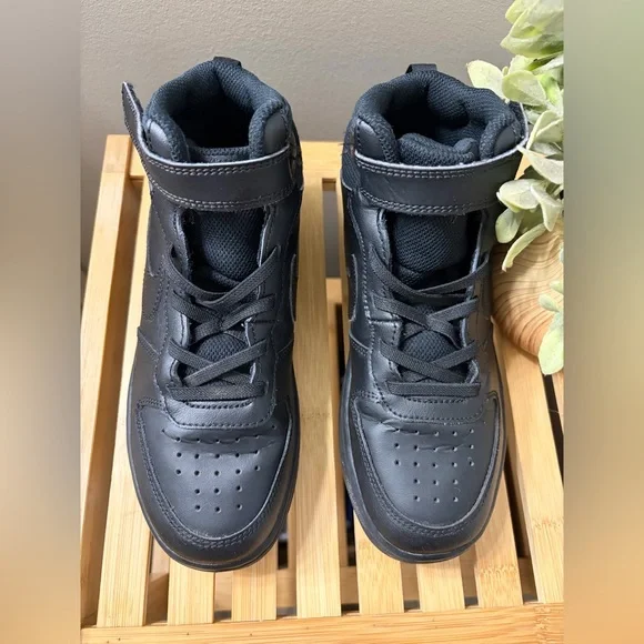 Black Nike Court Borough Mid 2 Little Kid Size 3 - Picture 5 of 8